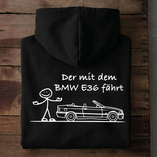 Der BMW E36 fährt Hoodie
